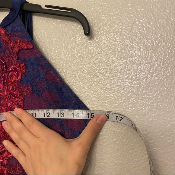 WEISSMAN Elite Dance Costume navy pink lace This Years Love 11227 MA adult - Picture 7 of 12